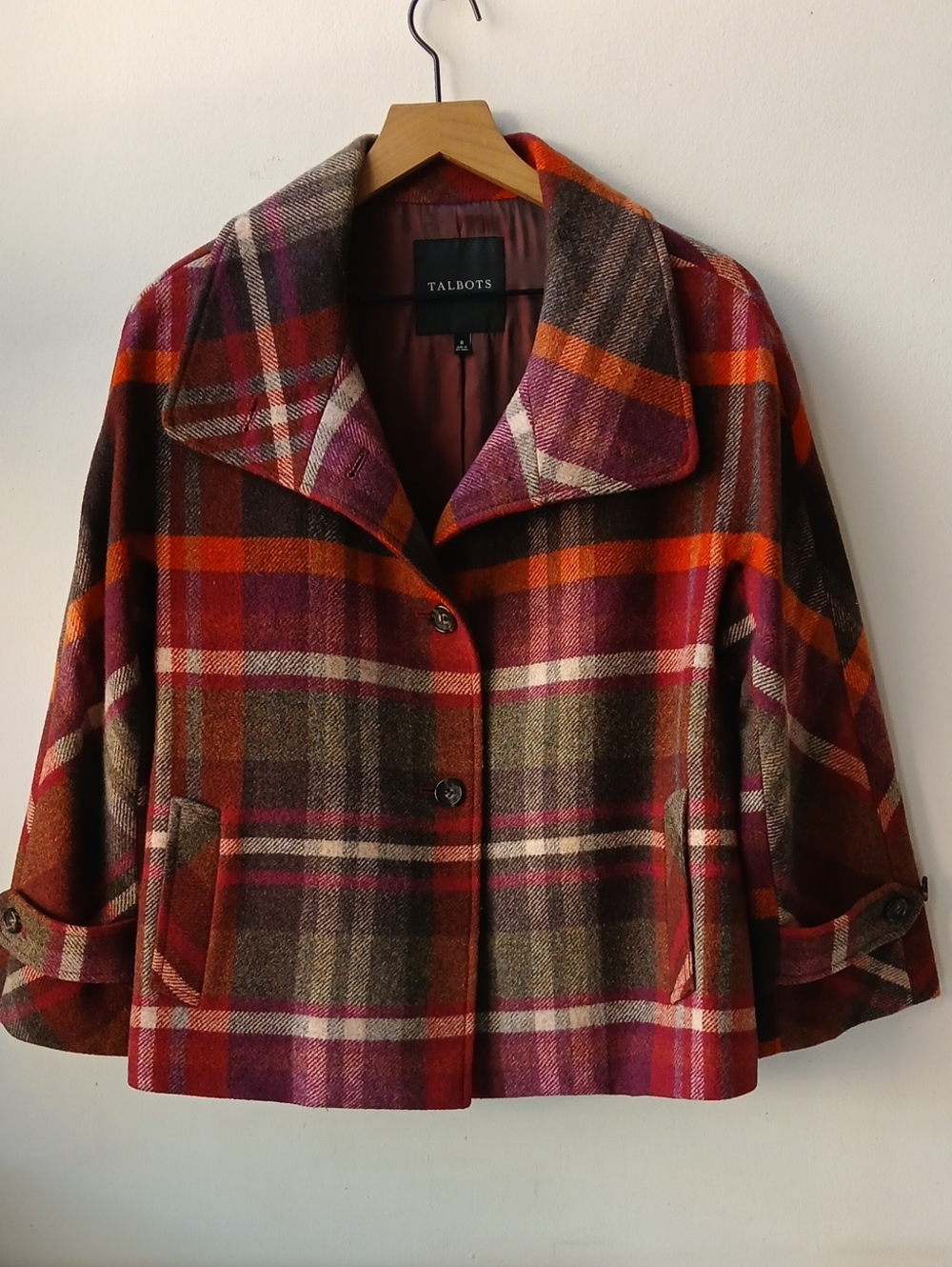 Talbots Wool Plaid Jacket Women's 8